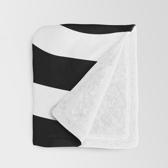 Mid Century Modern Abstract Composition 327 Black and White Throw Blanket Gallery Image 3