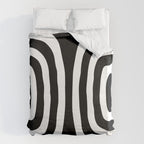 Mid Century Modern Abstract Composition 327 Black and White Duvet Cover Gallery Image 6