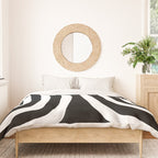 Mid Century Modern Abstract Composition 327 Black and White Duvet Cover Gallery Image 3