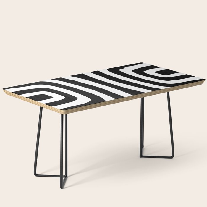 Mid Century Modern Abstract Composition 327 Black and White Coffee Table Gallery Image 1