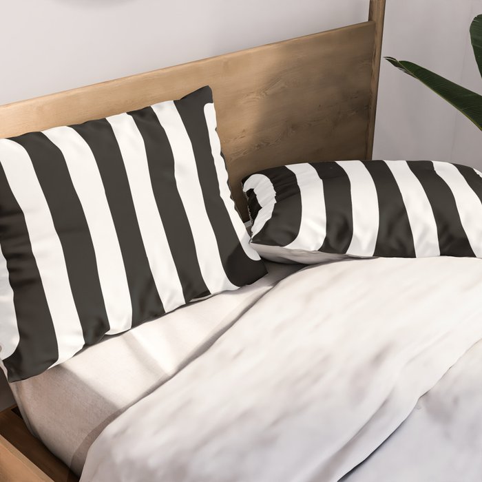 Mid Century Modern Abstract Composition 327 Black and White Pillow Sham Gallery Image 2