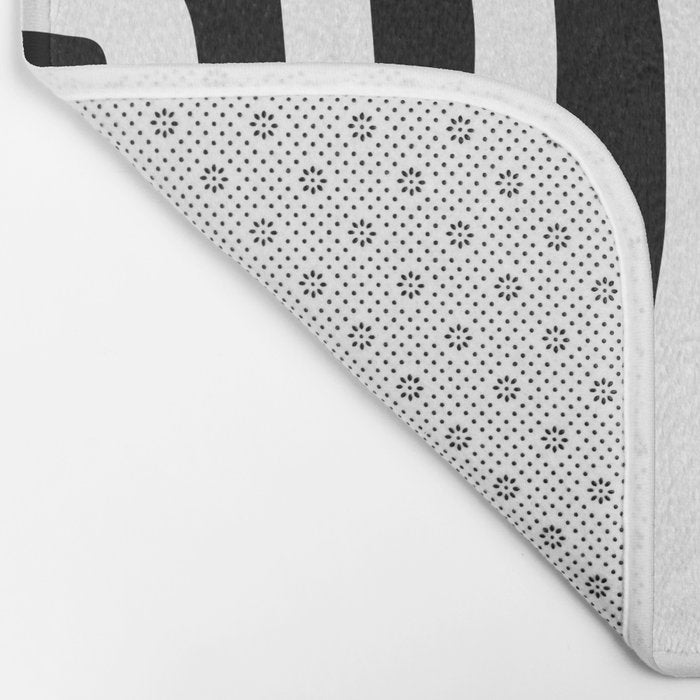Mid Century Modern Abstract Composition 327 Black and White Bath Mat Gallery Image 2