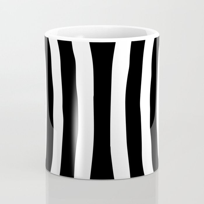 Mid Century Modern Abstract Composition 327 Black and White Coffee Mug Gallery Image 4