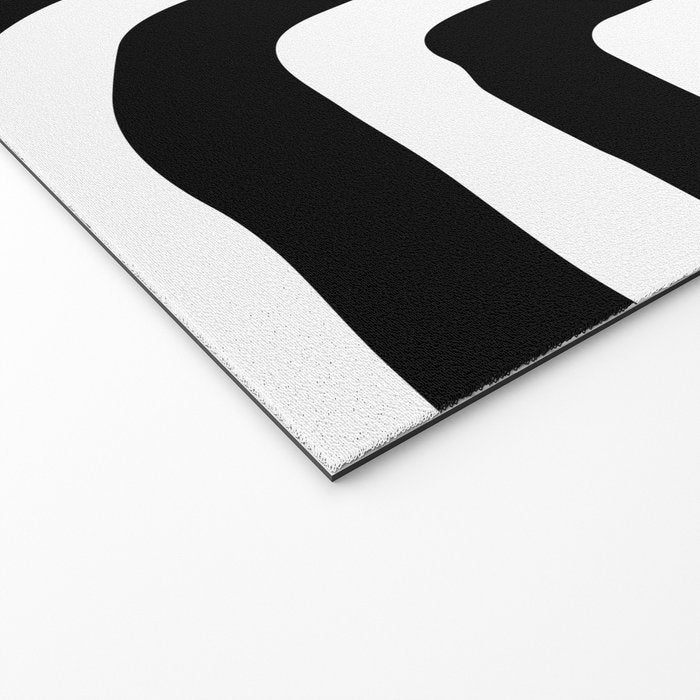 Mid Century Modern Abstract Composition 327 Black and White Welcome Mat Gallery Image 2