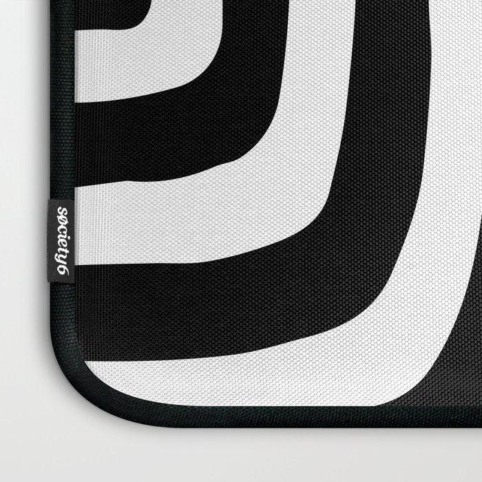 Mid Century Modern Abstract Composition 327 Black and White Laptop Sleeve Gallery Image 3