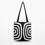 Mid Century Modern Abstract Composition 327 Black and White Tote Bag Gallery Image 2