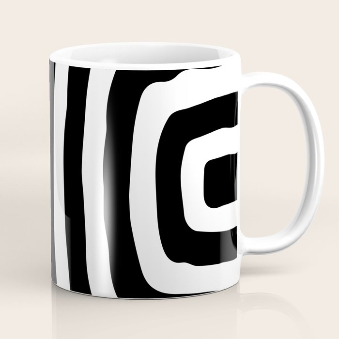 Mid Century Modern Abstract Composition 327 Black and White Coffee Mug Gallery Image 1