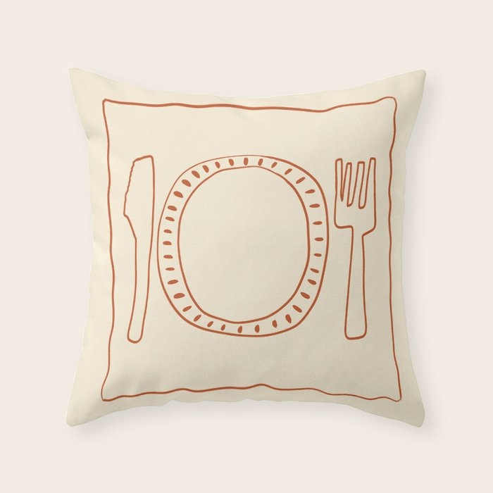 Vintage Dinnerware Set Throw Pillow Gallery Image 6