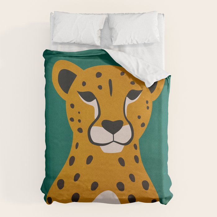 The Stare: Marigold Cheetah Duvet Cover Gallery Image 1