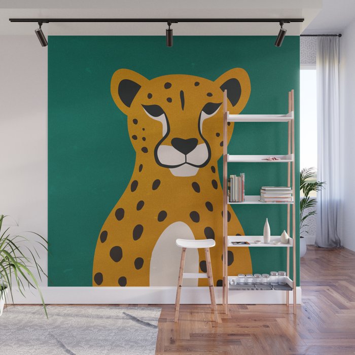 The Stare: Marigold Cheetah Wall Mural Gallery Image 1
