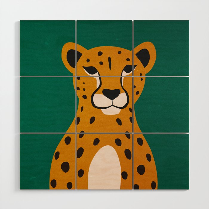 The Stare: Marigold Cheetah Wood Wall Art Gallery Image 1