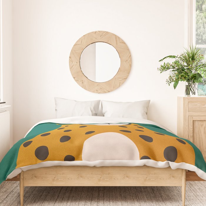 The Stare: Marigold Cheetah Duvet Cover Gallery Image 3