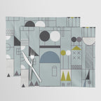City life blocks blue teal Placemat Gallery Image 1