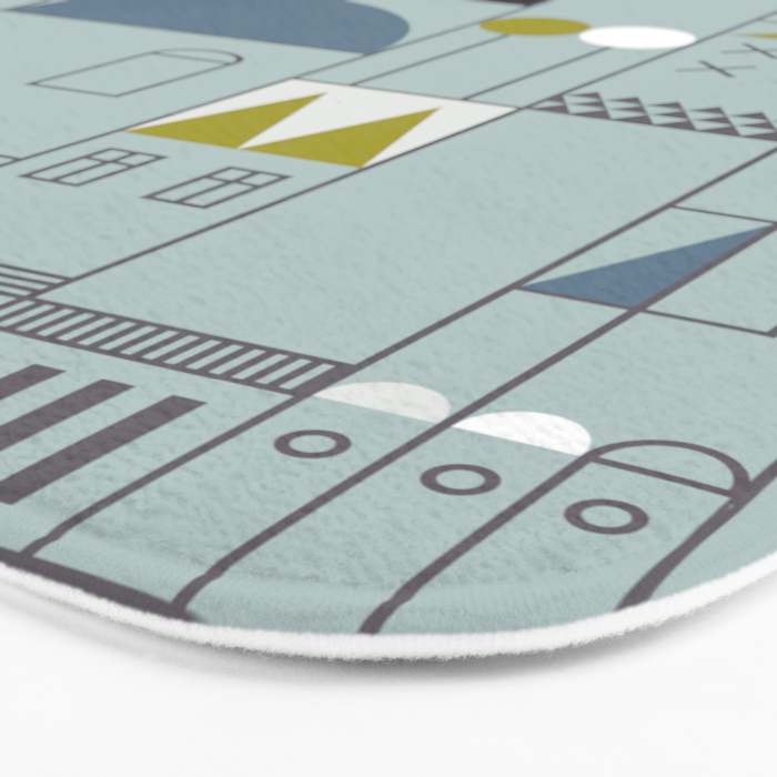 City life blocks blue teal Bath Mat Gallery Image 3
