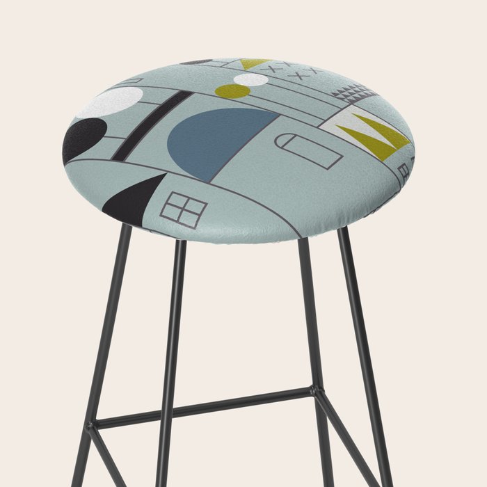 City life blocks blue teal Stool Gallery Image 2