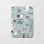City life blocks blue teal Bath Mat Gallery Image 1