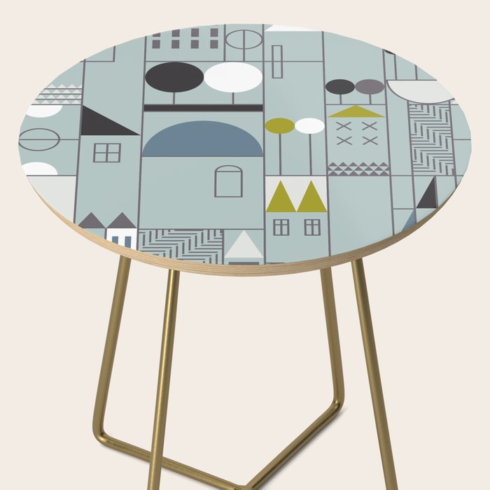 City life blocks blue teal Side Table Gallery Image 2