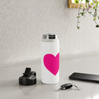Preppy Heart Hot Pink and White  Water Bottle Gallery Image 4