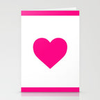 Preppy Heart Hot Pink and White  Stationery Card Gallery Image 2