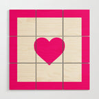 Preppy Heart Hot Pink and White  Wood Wall Art Gallery Image 1