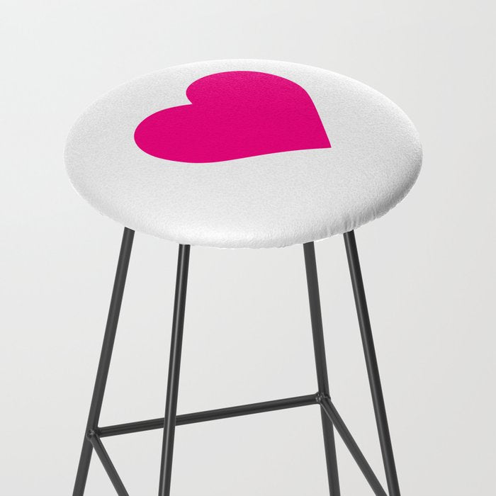 Preppy Heart Hot Pink and White  Stool Gallery Image 2
