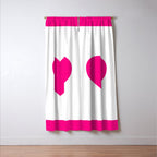 Preppy Heart Hot Pink and White  Window Curtain Gallery Image 3