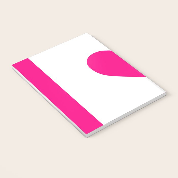 Preppy Heart Hot Pink and White  Notebook Gallery Image 3