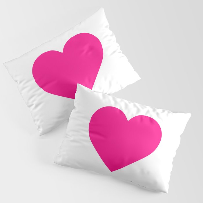 Preppy Heart Hot Pink and White  Pillow Sham Gallery Image 3