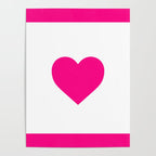 Preppy Heart Hot Pink and White  Poster Gallery Image 4
