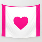 Preppy Heart Hot Pink and White  Wall Tapestry Gallery Image 4