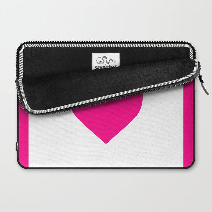 Preppy Heart Hot Pink and White  Laptop Sleeve Gallery Image 2