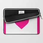 Preppy Heart Hot Pink and White  Laptop Sleeve Gallery Image 2