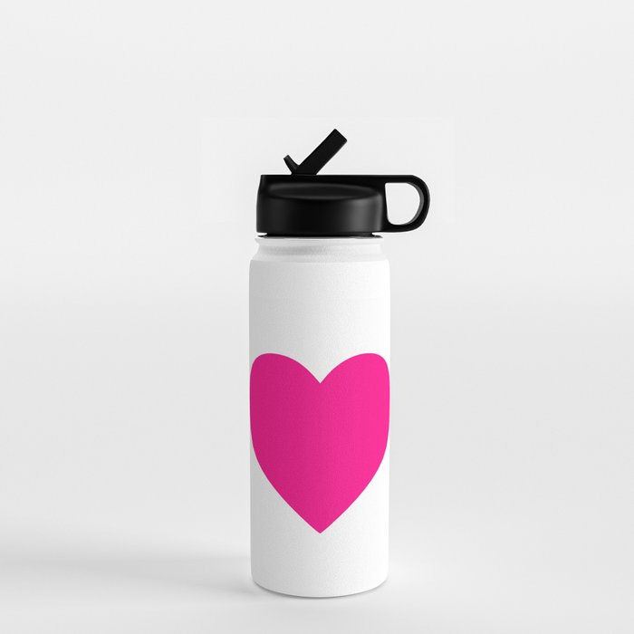 Preppy Heart Hot Pink and White  Water Bottle Gallery Image 1