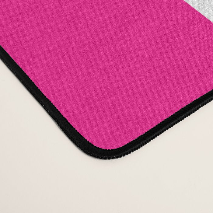 Preppy Heart Hot Pink and White  Desk Mat Gallery Image 4