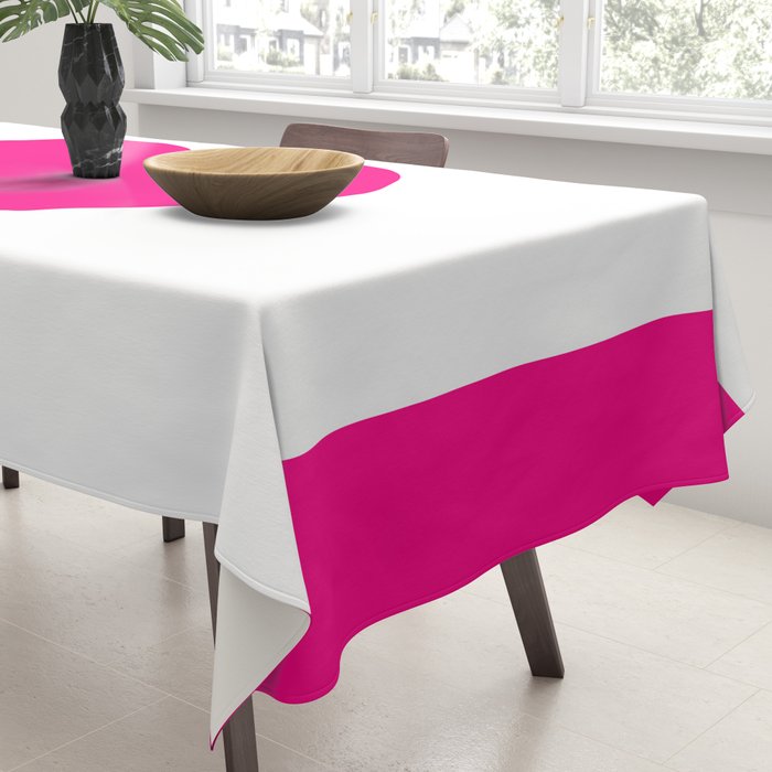 Preppy Heart Hot Pink and White  Tablecloth Gallery Image 3