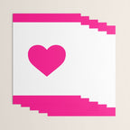 Preppy Heart Hot Pink and White  Wrapping Paper Gallery Image 3