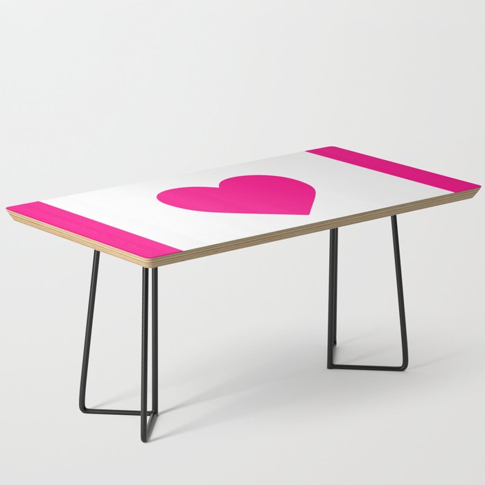Preppy Heart Hot Pink and White  Coffee Table Gallery Image 1
