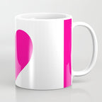 Preppy Heart Hot Pink and White  Coffee Mug Gallery Image 1