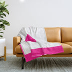 Preppy Heart Hot Pink and White  Throw Blanket Gallery Image 1
