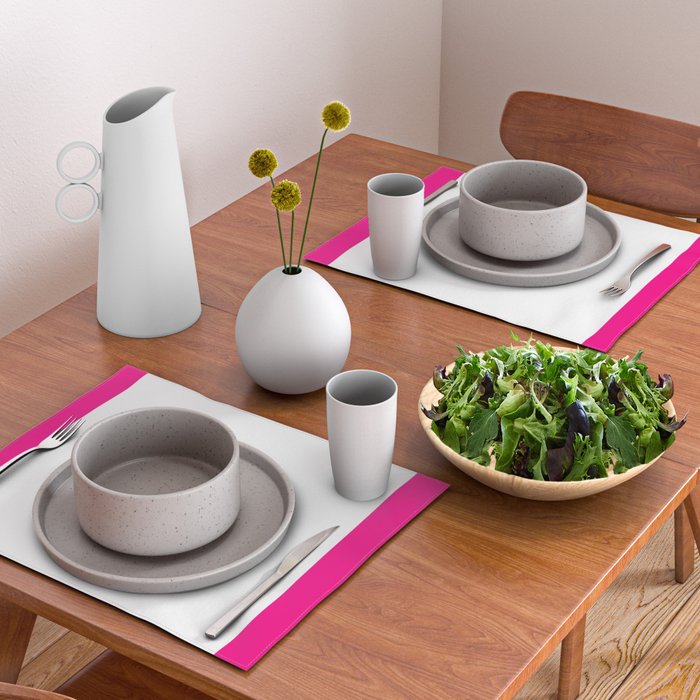 Preppy Heart Hot Pink and White  Placemat Gallery Image 2