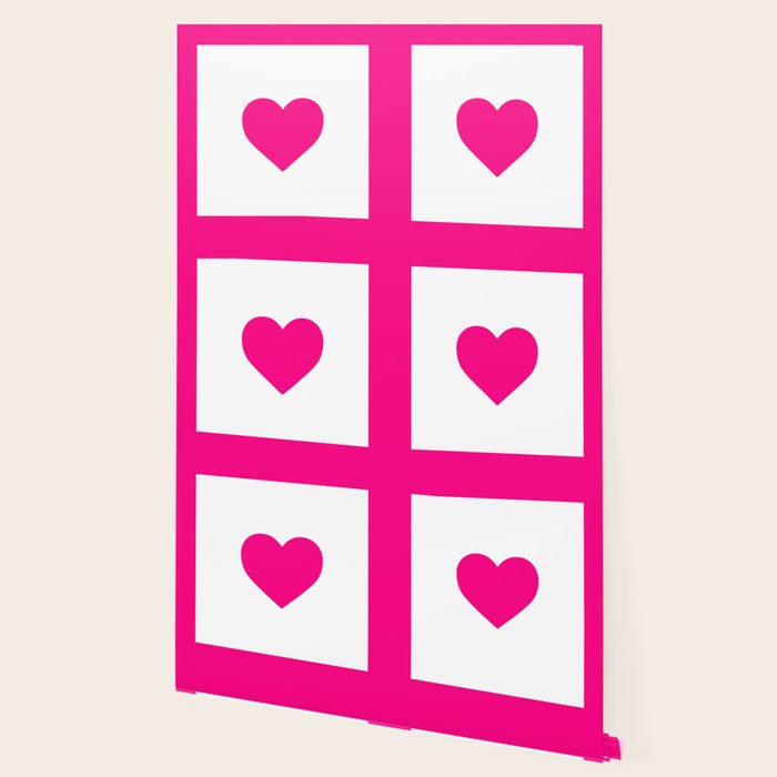 Preppy Heart Hot Pink and White  Wallpaper Gallery Image 2
