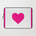 Preppy Heart Hot Pink and White  Laptop Sleeve Gallery Image 1