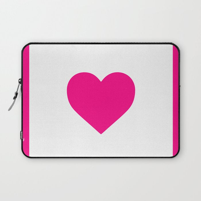 Preppy Heart Hot Pink and White  Laptop Sleeve Gallery Image 1