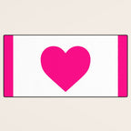Preppy Heart Hot Pink and White  Desk Mat Gallery Image 3