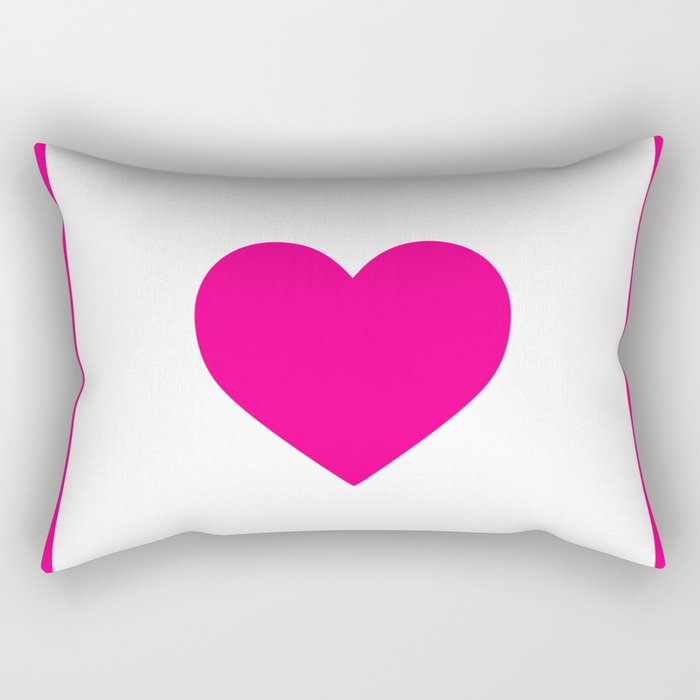 Preppy Heart Hot Pink and White  Rectangular Pillow Gallery Image 2