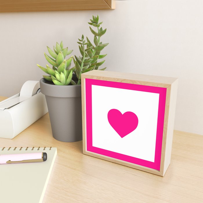 Preppy Heart Hot Pink and White  Mini Art Print Gallery Image 2