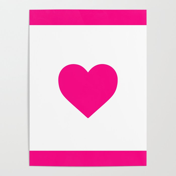 Preppy Heart Hot Pink and White  Poster Gallery Image 1