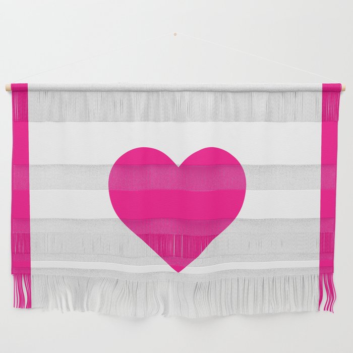 Preppy Heart Hot Pink and White  Wall Hanging Gallery Image 1