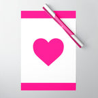 Preppy Heart Hot Pink and White  Wrapping Paper Gallery Image 1