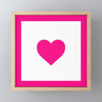 Preppy Heart Hot Pink and White  Mini Art Print Gallery Image 1